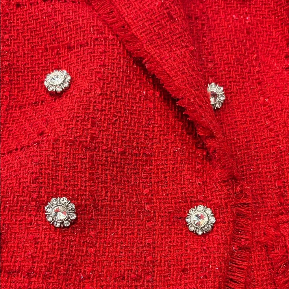 Talbots Red Metallic Tweed Blazer NWT Sz18W - Picture 4 of 10